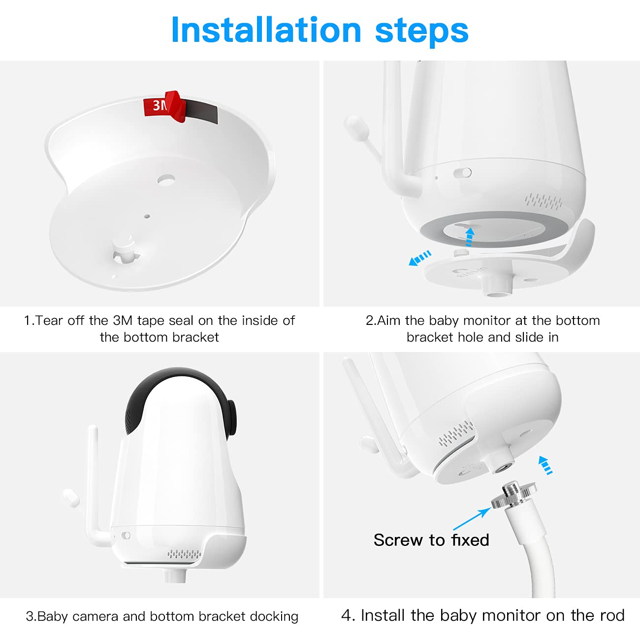 Lyeiaa baby monitor stand folded compact for travel use.