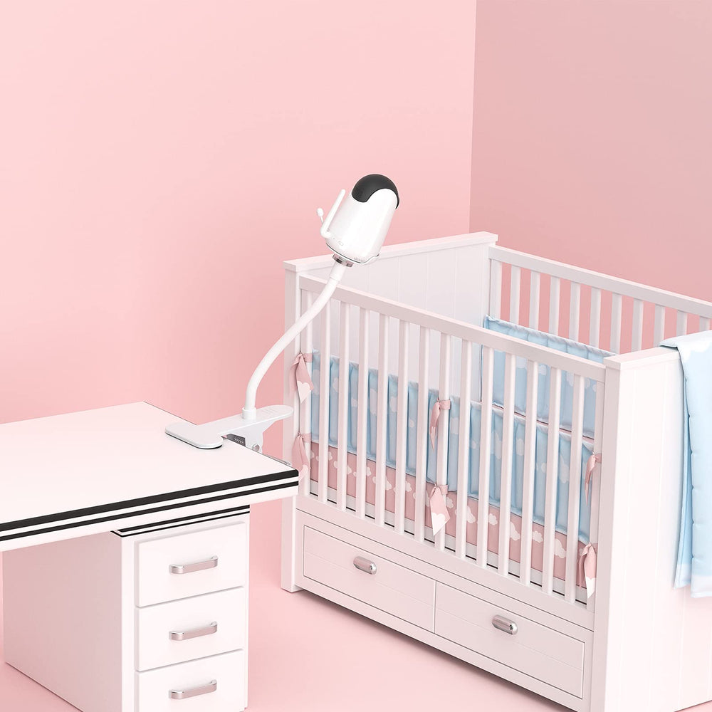 Lyeiaa baby monitor stand shows a one-quarter-inch threaded hole compatibility.