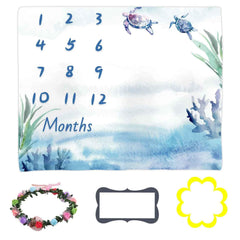 LYLYCTY age chart blanket showing monthly markers for keepsakes
