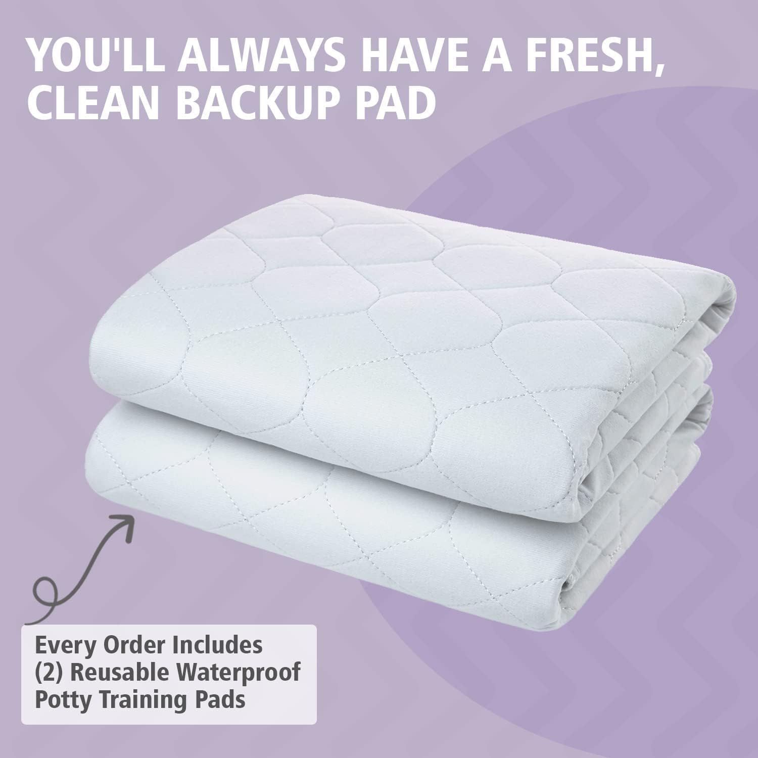 Lynmark 2X toddler pad on bed supports training routines.