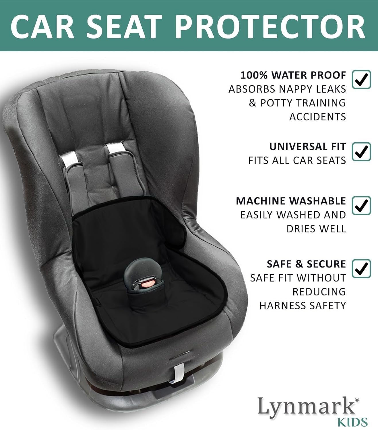 Lynmark car seat protector with edge-to-edge coverage guards upholstery