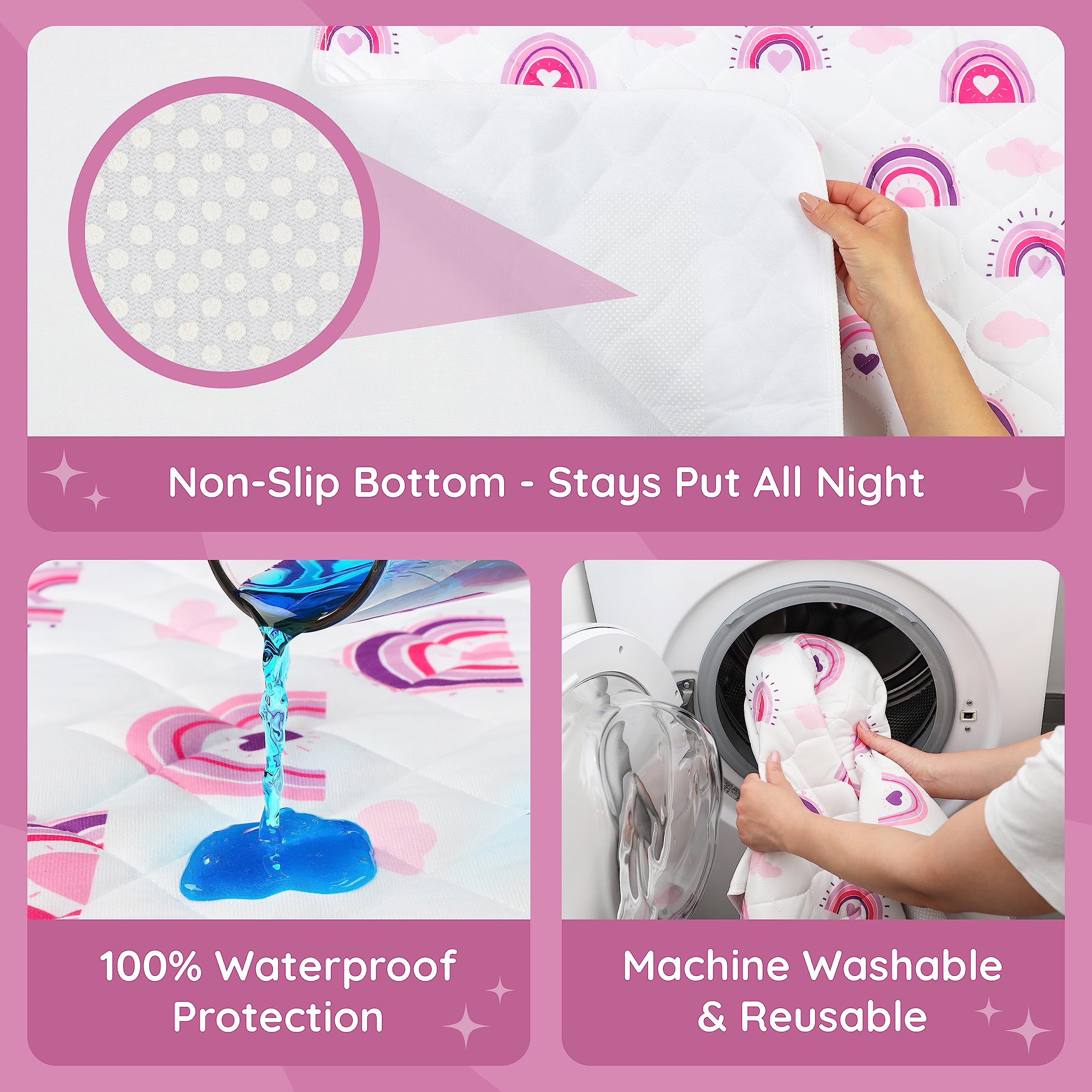 Lynmark Potty Training Mattress Protector offers up to 2000ml absorption for accidents.