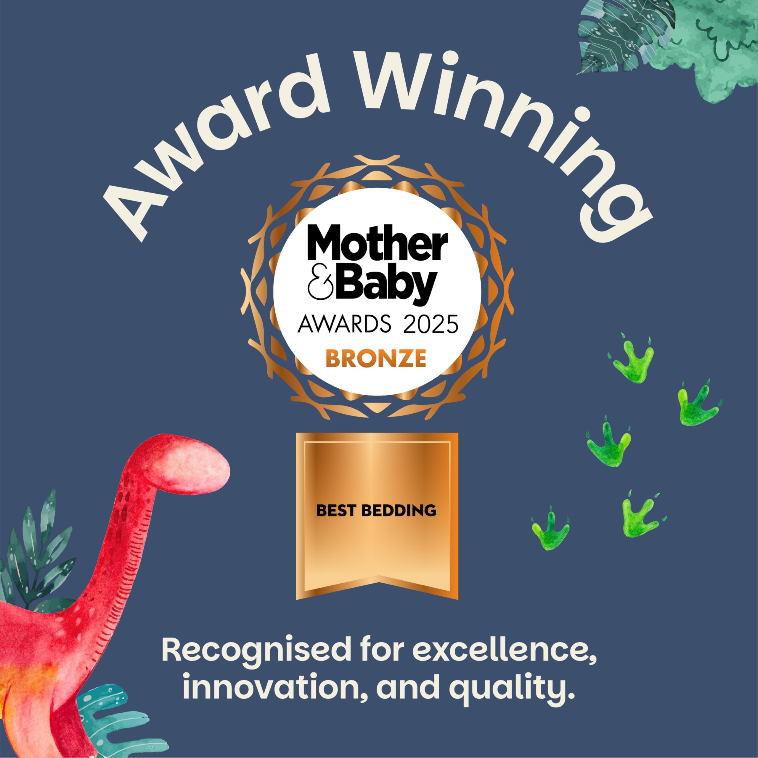 Lynmark Potty-Training Mattress Protector dinosaur design appeals to kids