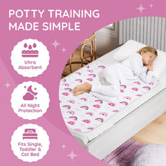 Lynmark Potty Training Mattress Protector with non-slip grip stays put through tossing and turning.