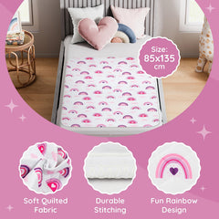 Lynmark Potty Training Mattress Protector quilted top feels soft and quiet against skin.