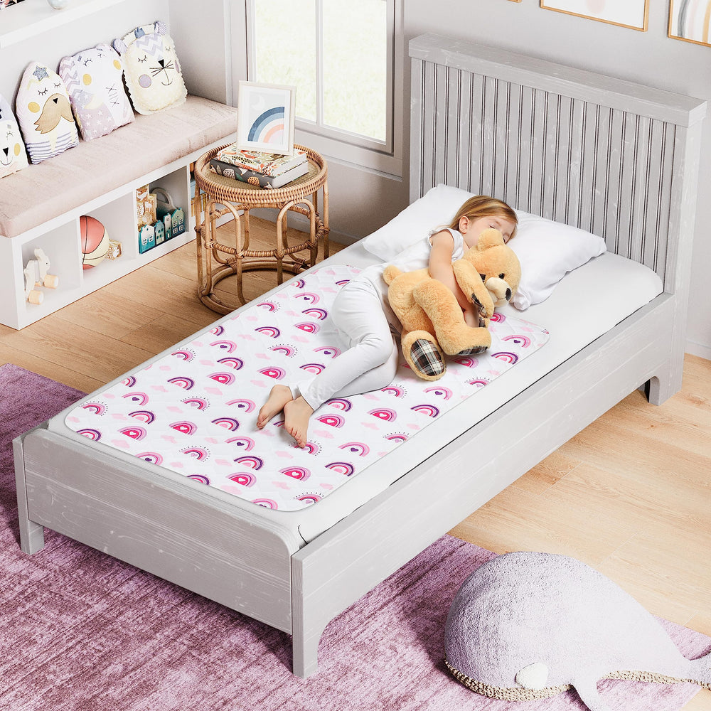 Lynmark Potty Training Mattress Protector waterproof under-layer keeps the bed dry overnight.