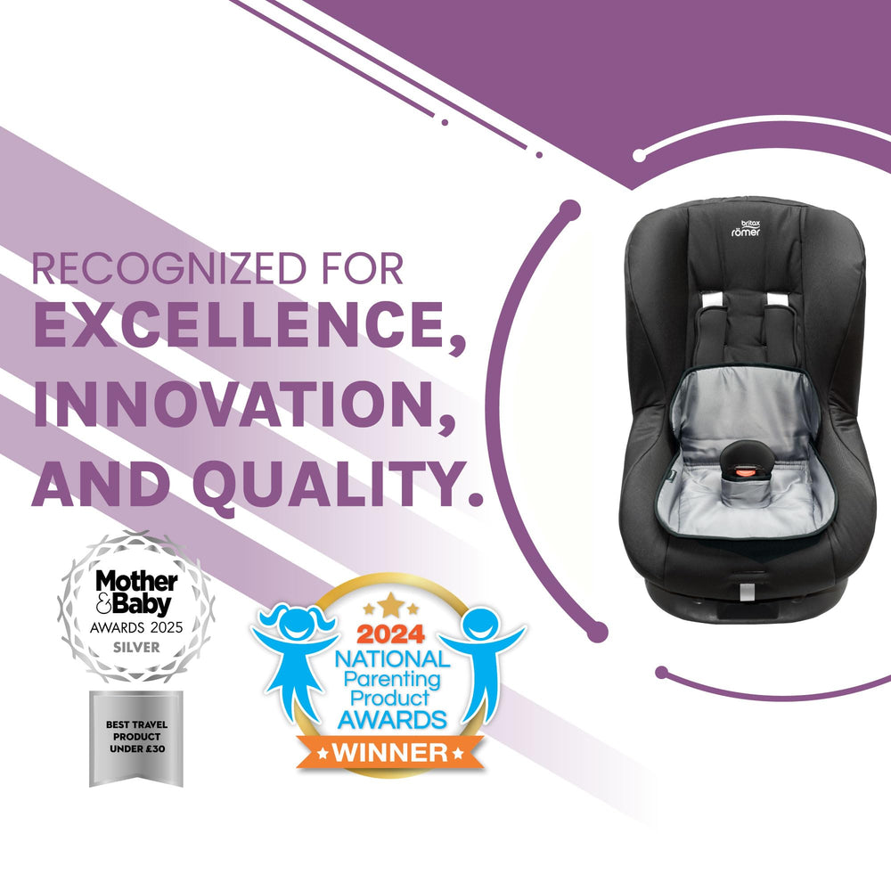 Lynmark travel-friendly car seat protector grey portable for trips and daily errands.