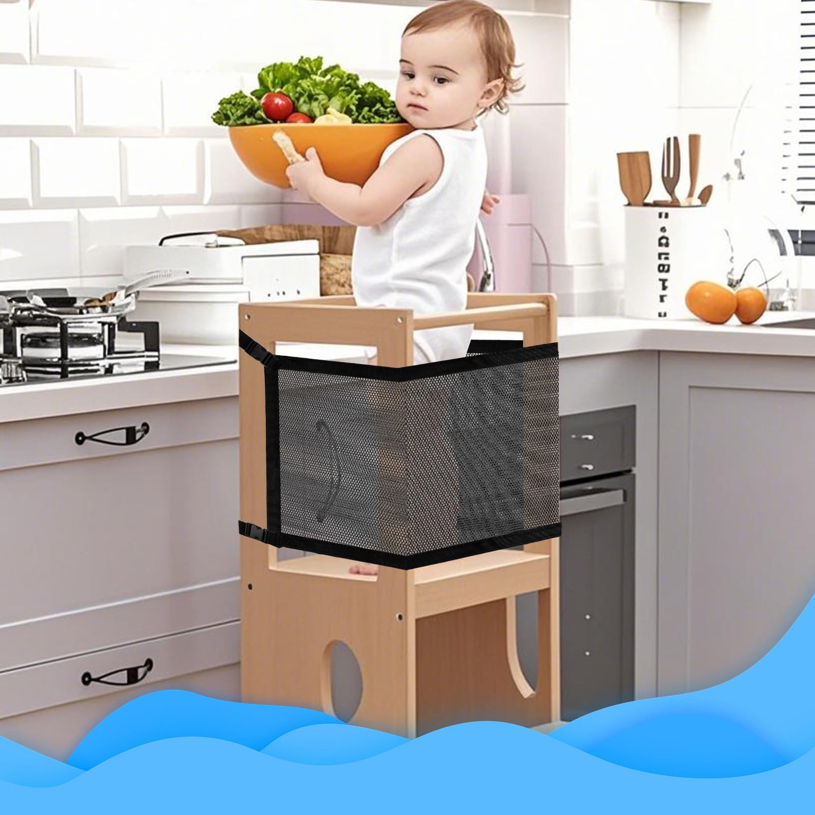 Lyreh 110x45cm size offers wide play space and secure coverage.