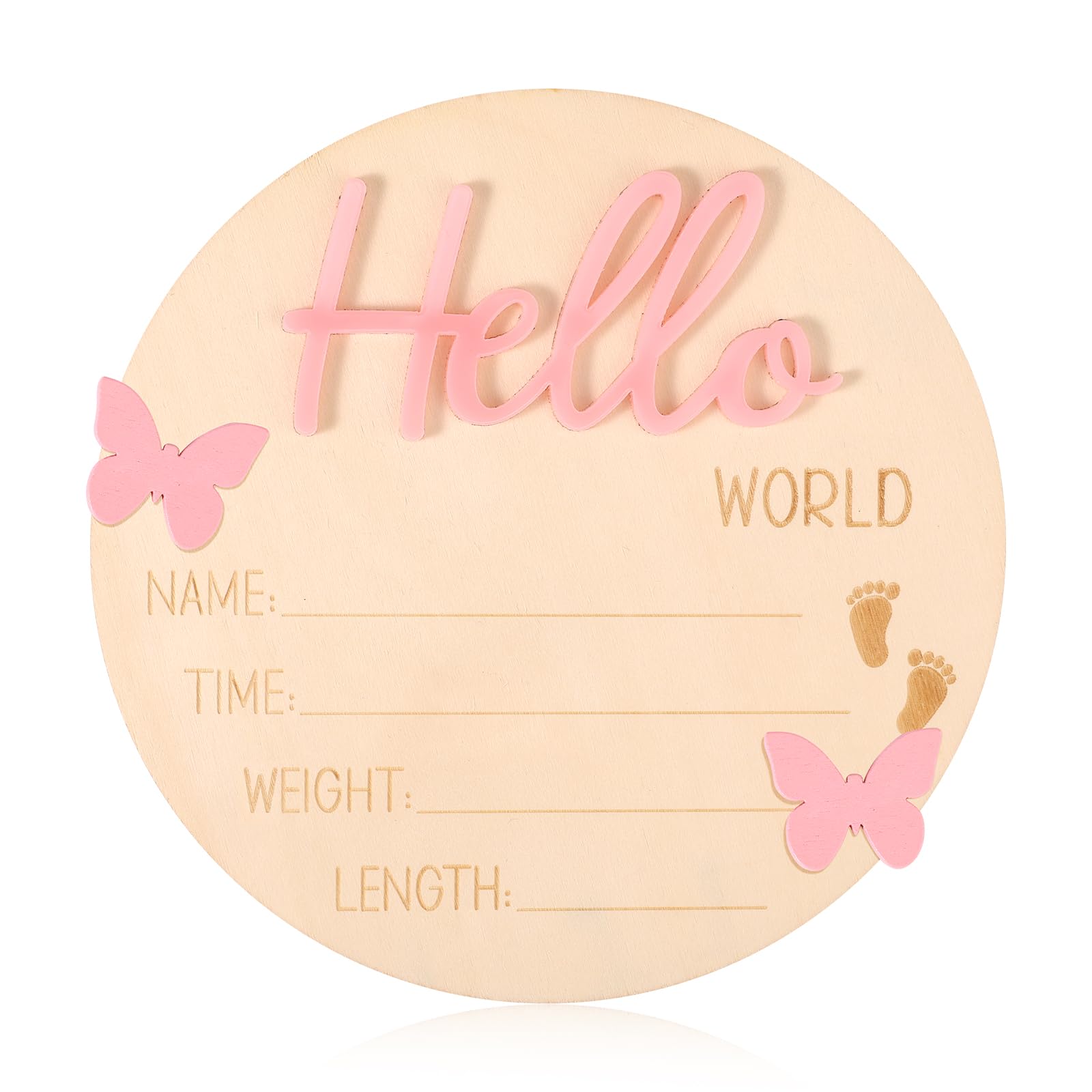 Lyreh baby-announcement-board wooden sign for newborn photos and keepsake.