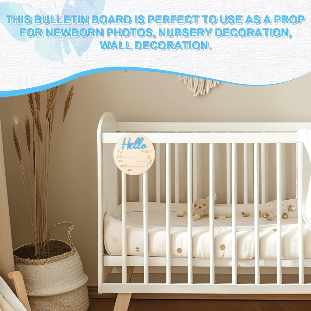 Lyreh baby announcement sign blue perfect as a birth notice photo prop