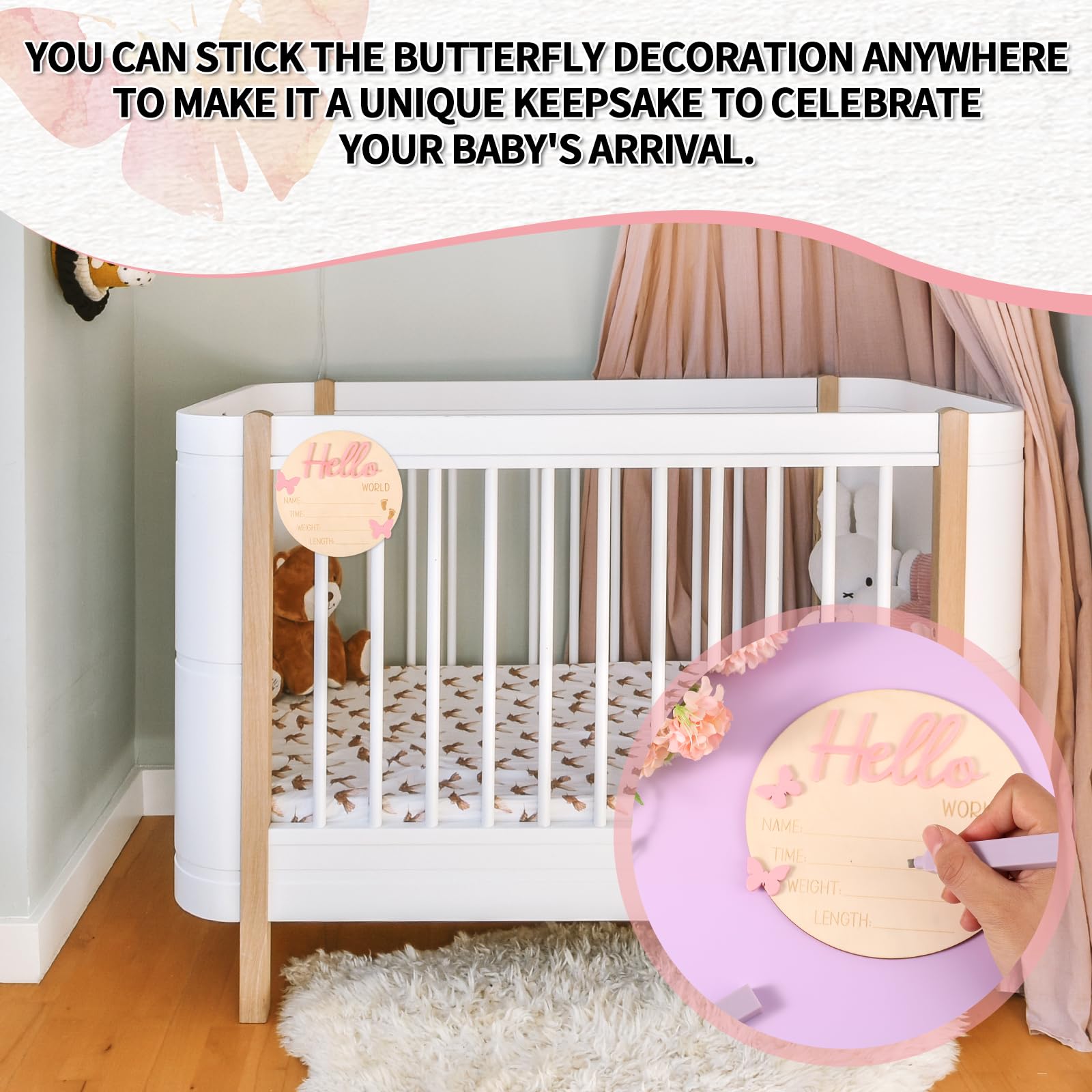 Lyreh baby-announcement board easy to customize with marker for memories.