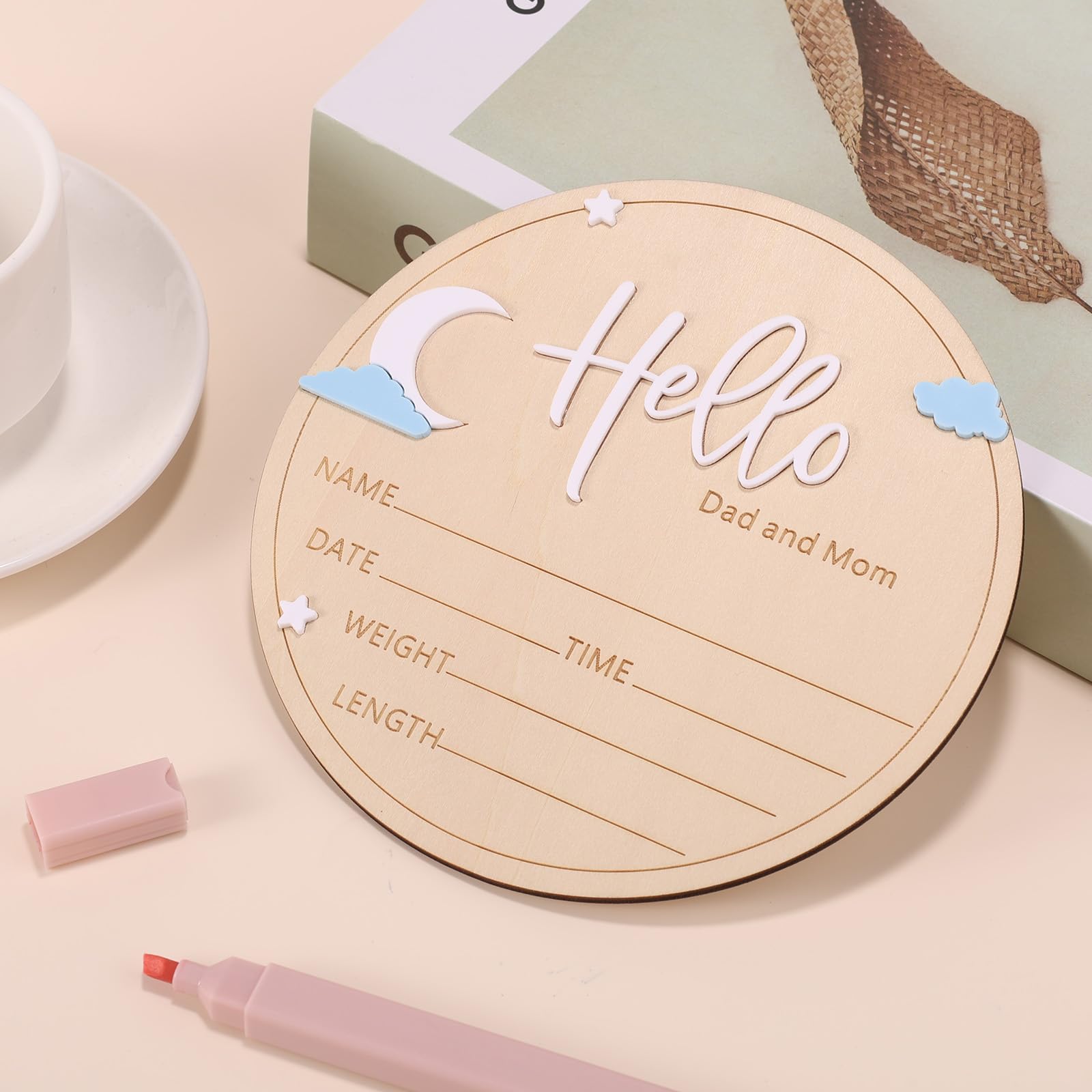 Lyreh newborn wooden plaque with smooth touch and sturdy construction for keepsake display.