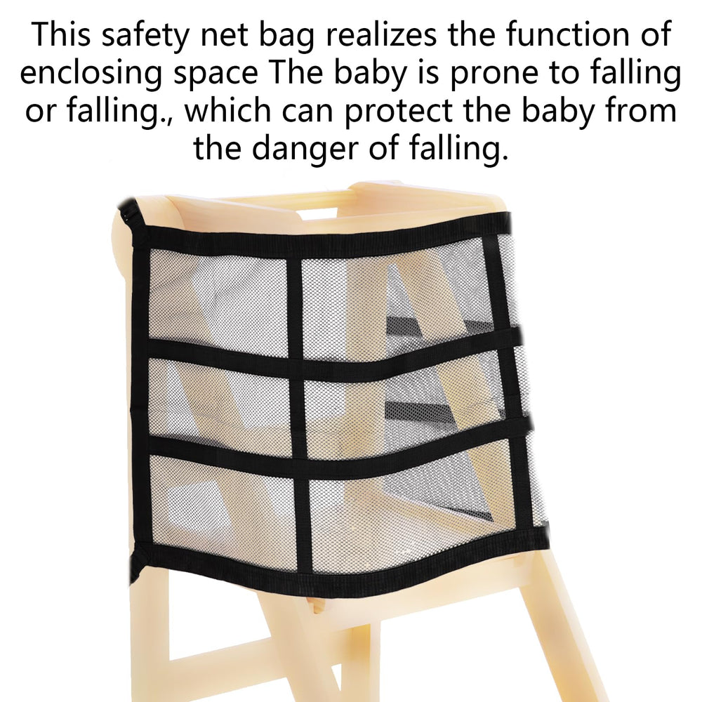 Lyreh toddler standing tower safety net adjustable buckle provides flexible fit for different towers