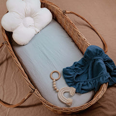 LYRICHOM Baby bassinet sheet 360-degree elastic ensures secure fit during movement.