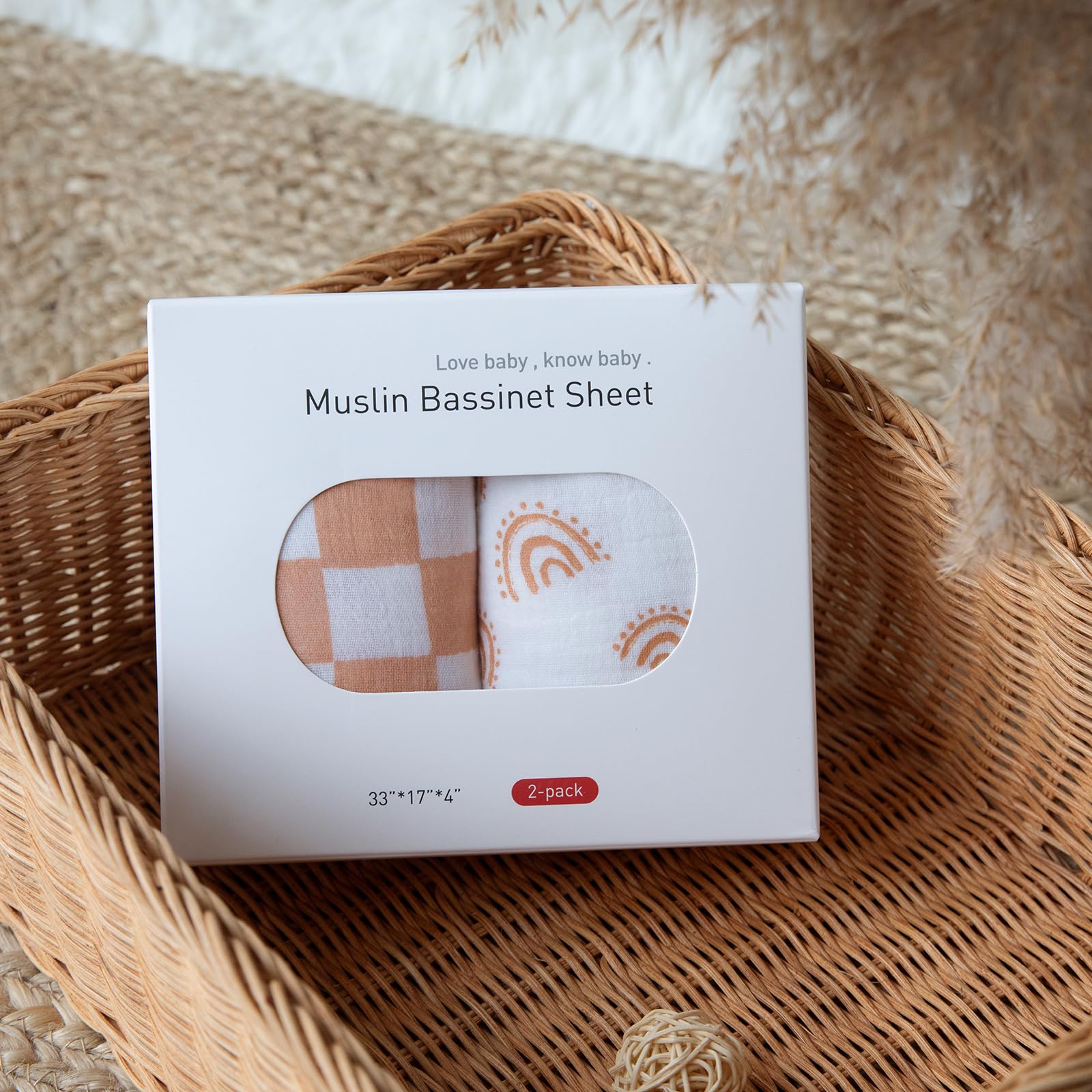 LYRICHOM BABY packaging-ready bassinet sheets for gifting
