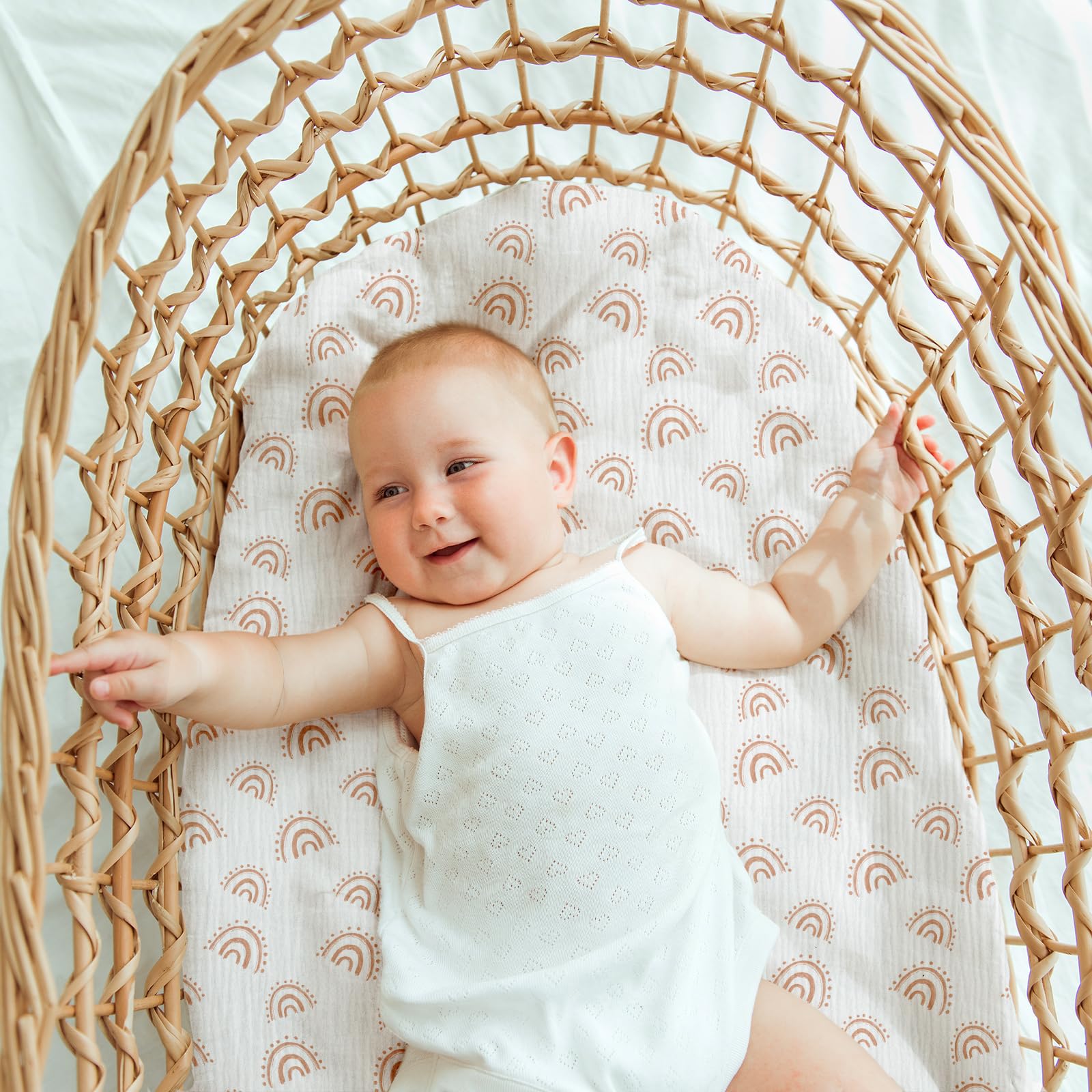 LYRICHOM BABY bassinet sheets snug-fit elastic for secure placement