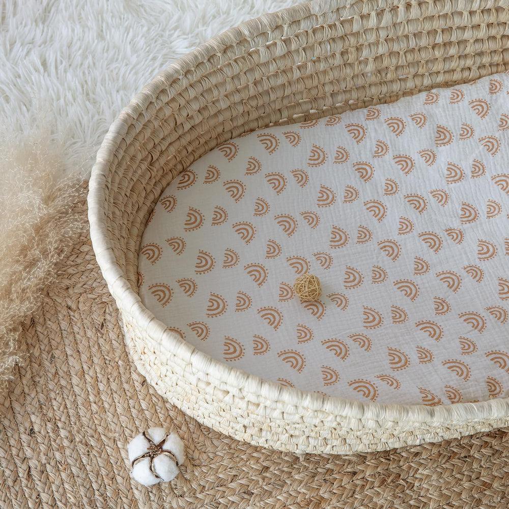 LYRICHOM BABY fitted sheet securely fits oval hourglass and rectangle bassinet mattresses