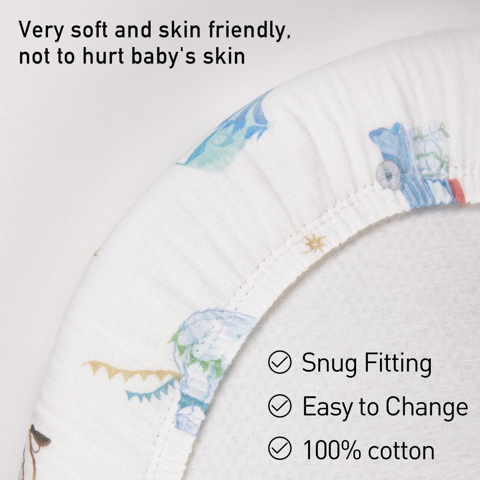 LYRICHOM BABY breathable cotton muslin sheet keeps baby comfortable.