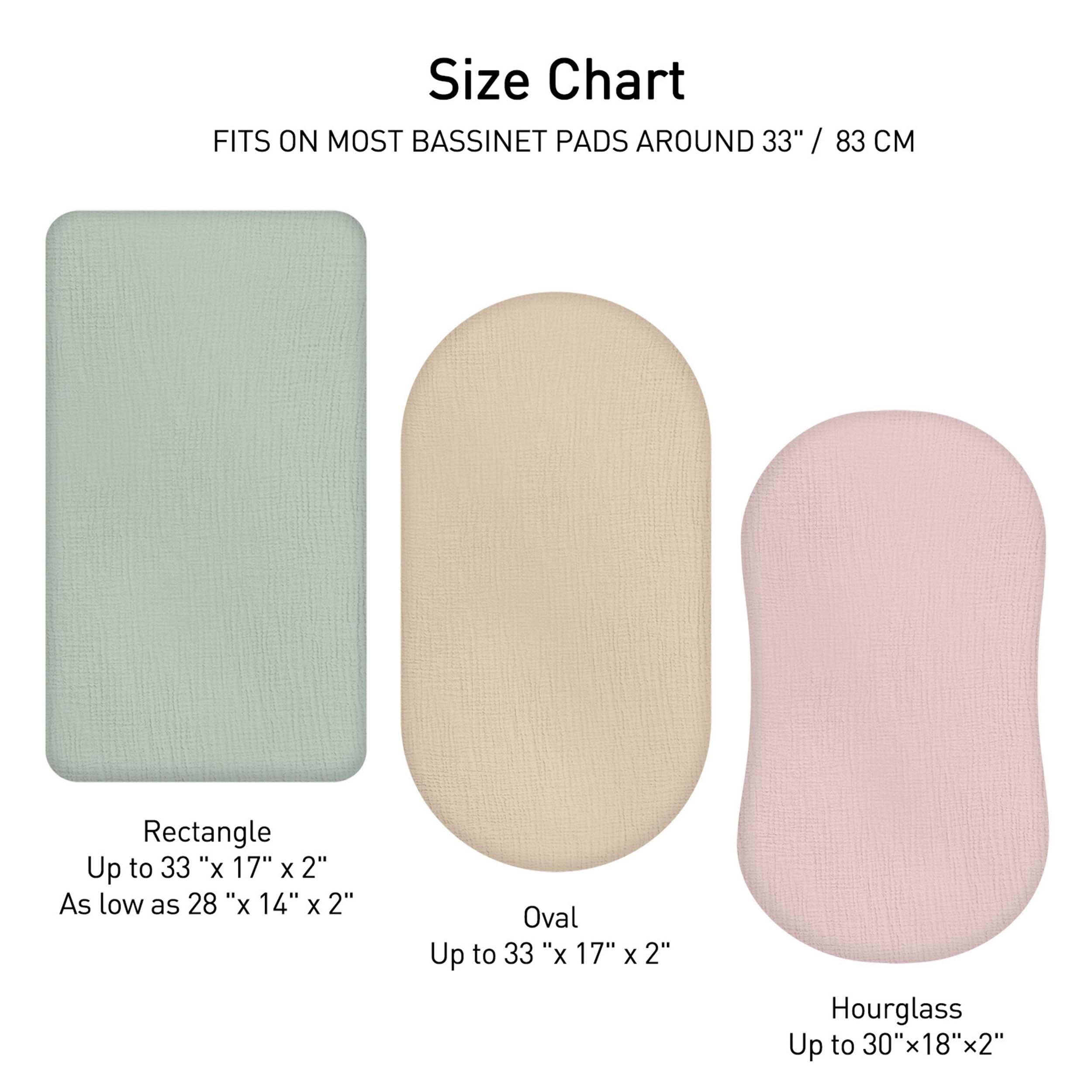 LYRICHOM BABY Bright Leaves 33x17x4 inches universal fit for oval and rectangle bassinets.