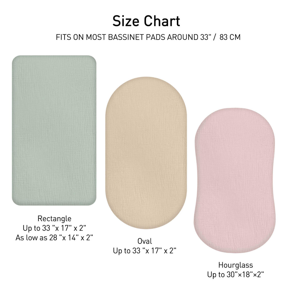 LYRICHOM BABY Bright Leaves 33x17x4 inches universal fit for oval and rectangle bassinets.
