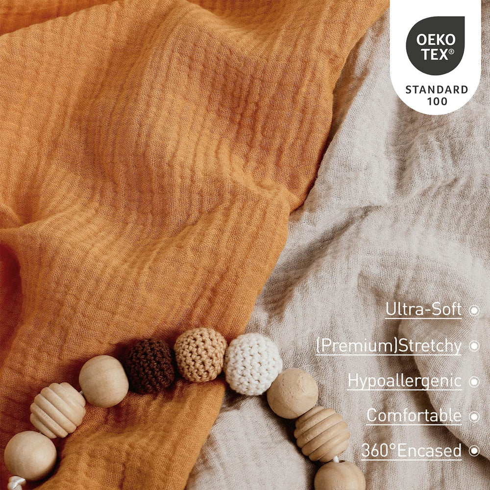 Neutral unisex colors of LYRICHOM BABY bassinet sheets