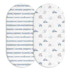 LYRICHOM BABY muslin bassinet sheet pack 2 offers breathable, skin-friendly comfort for baby.