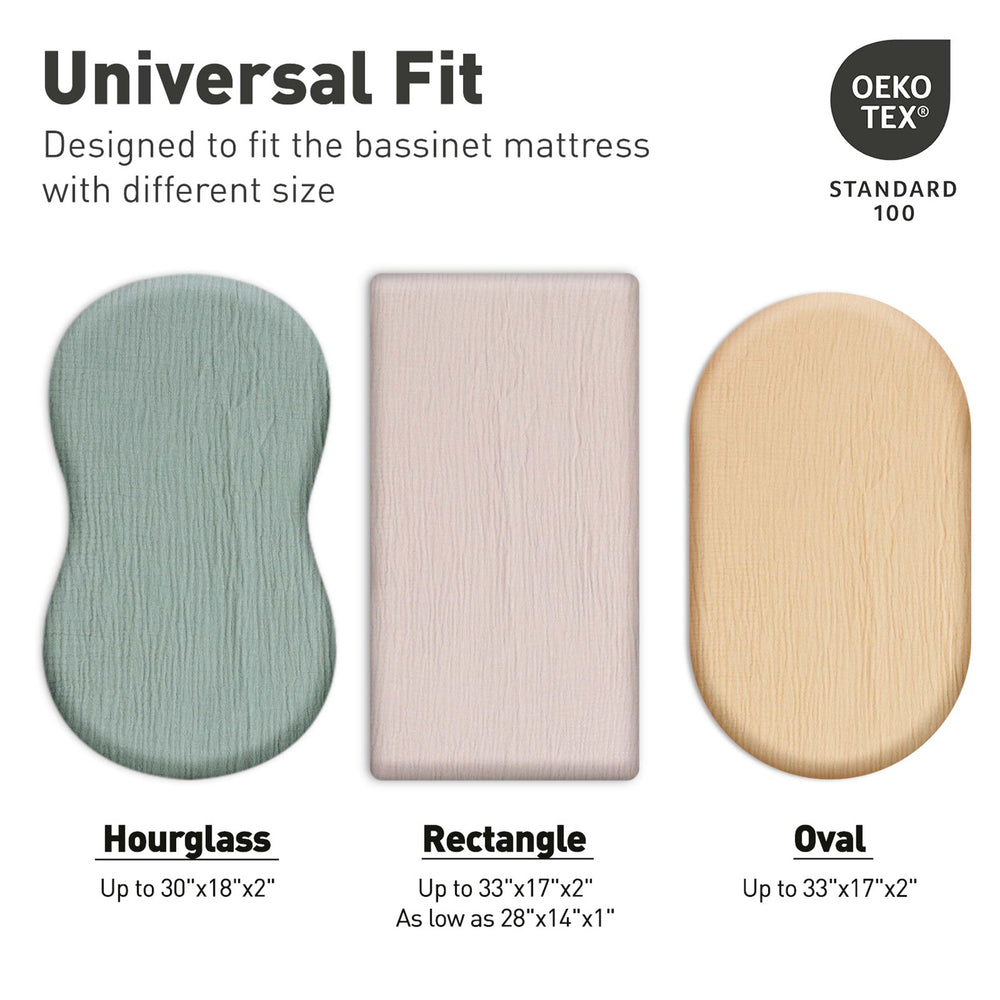 Universal fit bassinet sheet on oval mattress by LYRICHOM BABY