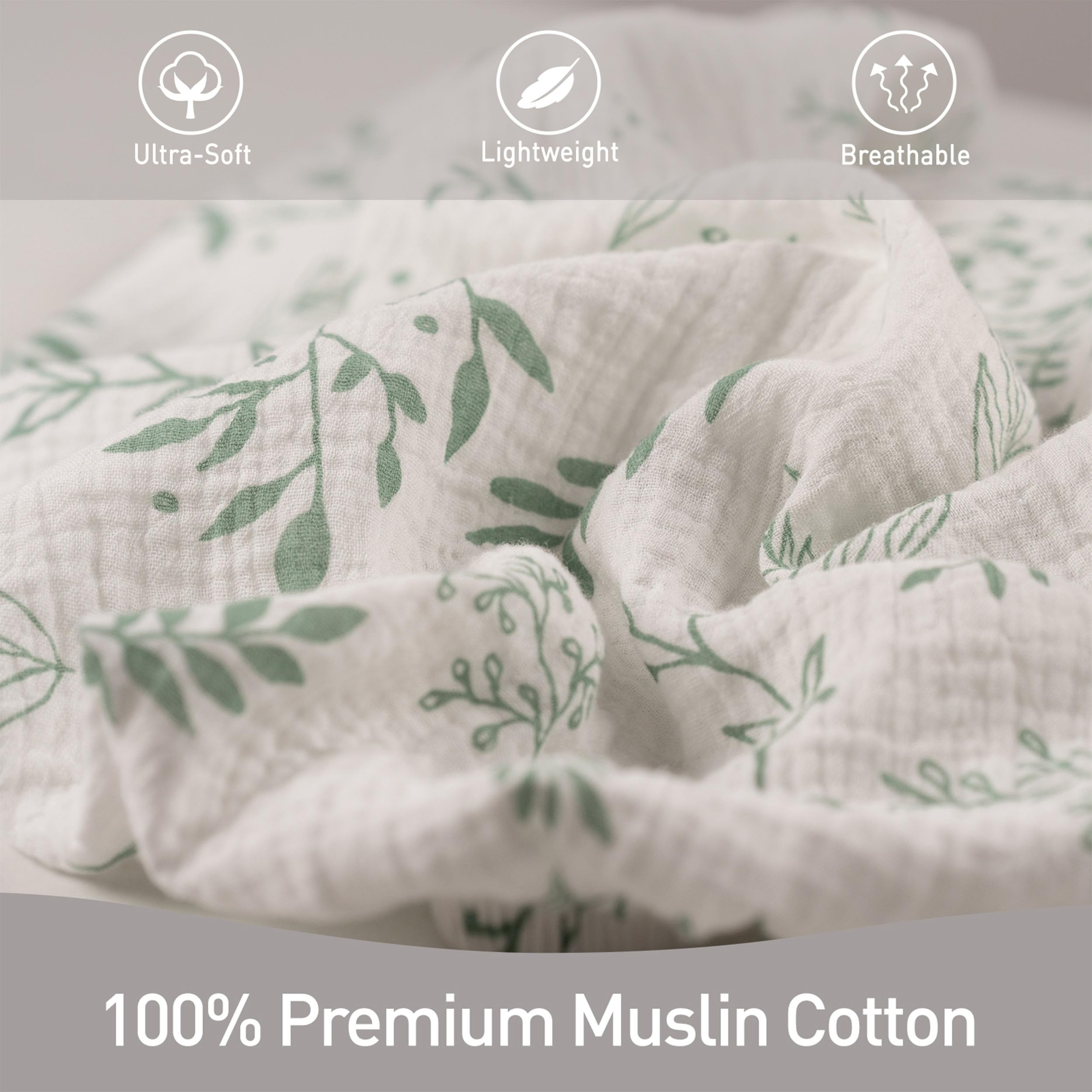 LYRICHOM BABY muslin bassinet sheets encased-elastic closeup reveals snug stay-put fit