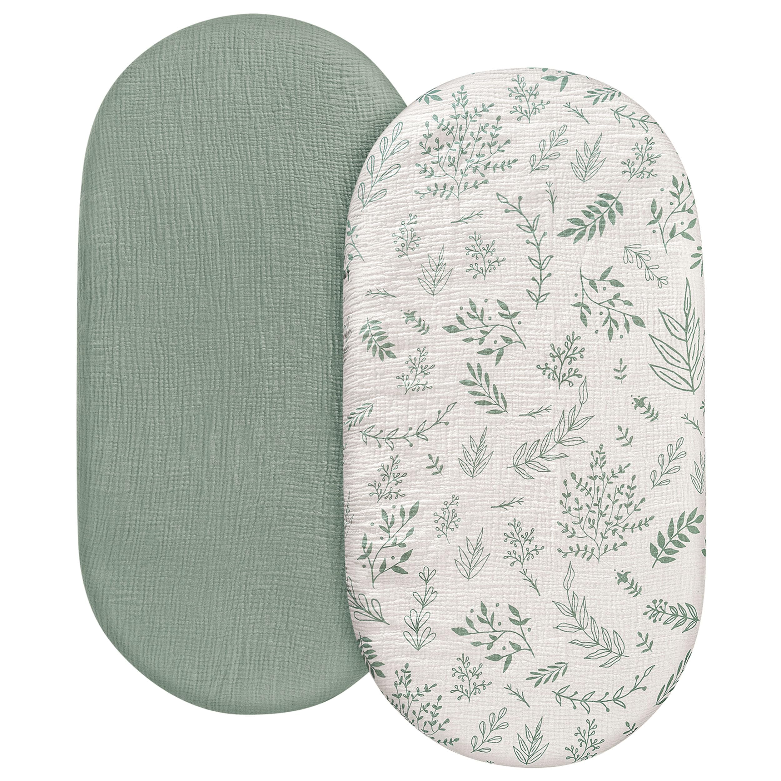 LYRICHOM BABY muslin bassinet sheets pack-shot shows soft breathable cotton surface