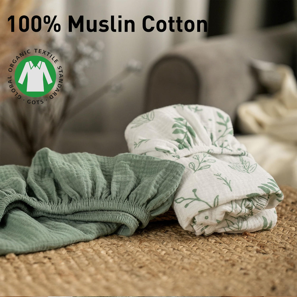 LYRICHOM BABY muslin bassinet sheets two-pack neutral colors ready for any outfit