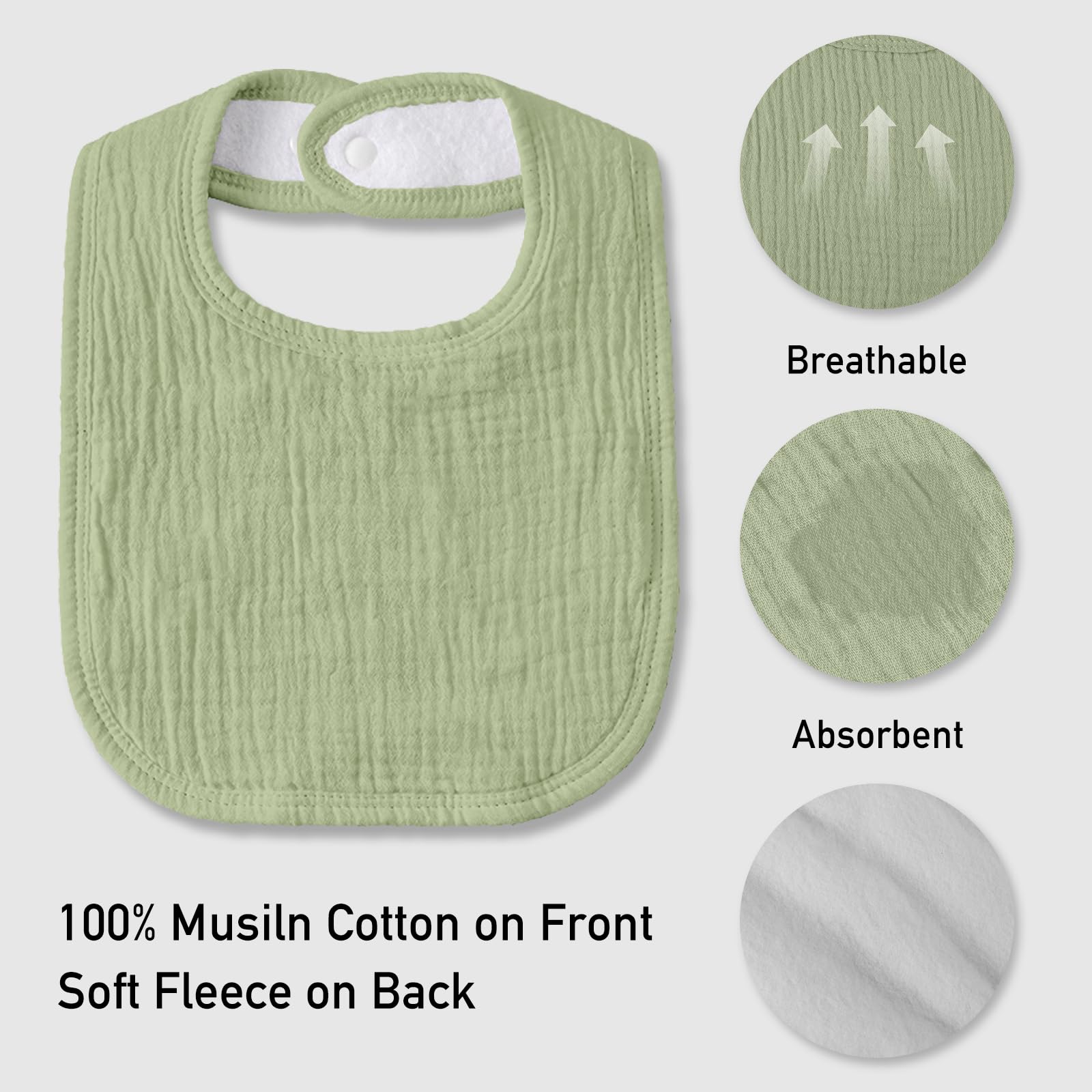 LYRICHOM BABY muslin bib foldable set emphasizes reusable design and easy storage