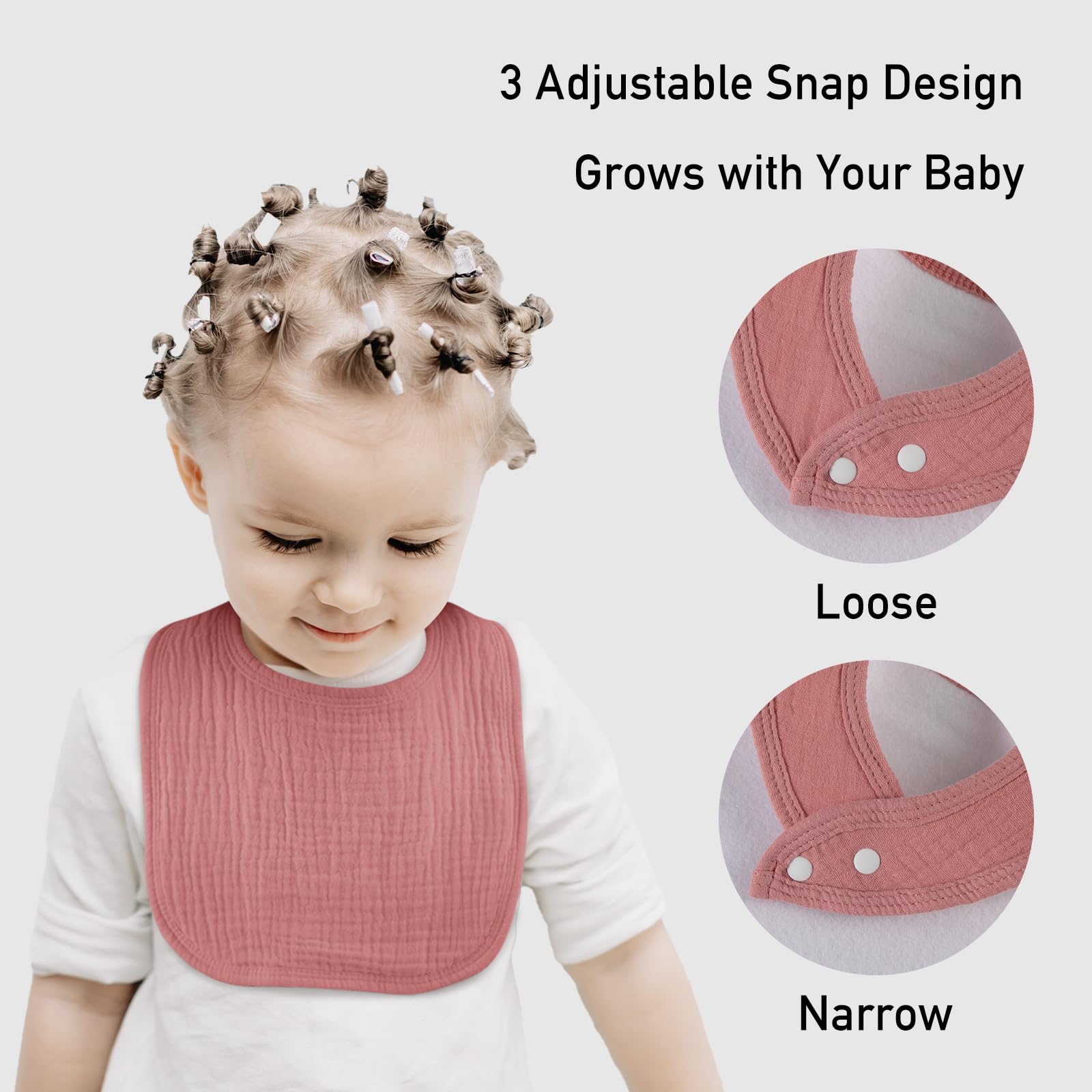 LYRICHOM BABY pink easy-care bibs suitable for busy parents