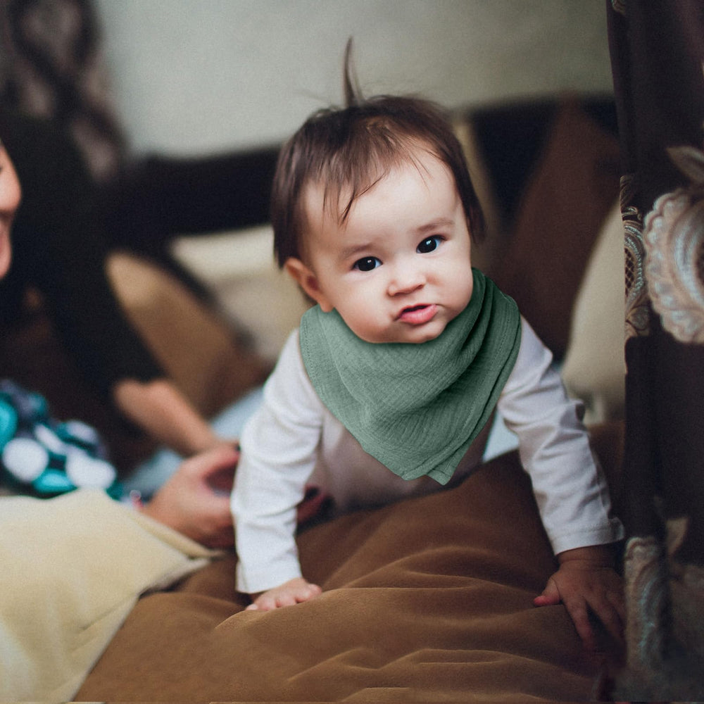 LYRICHOM BABY muslin blanket absorbent fabric ideal for quick cleanups and burp time.