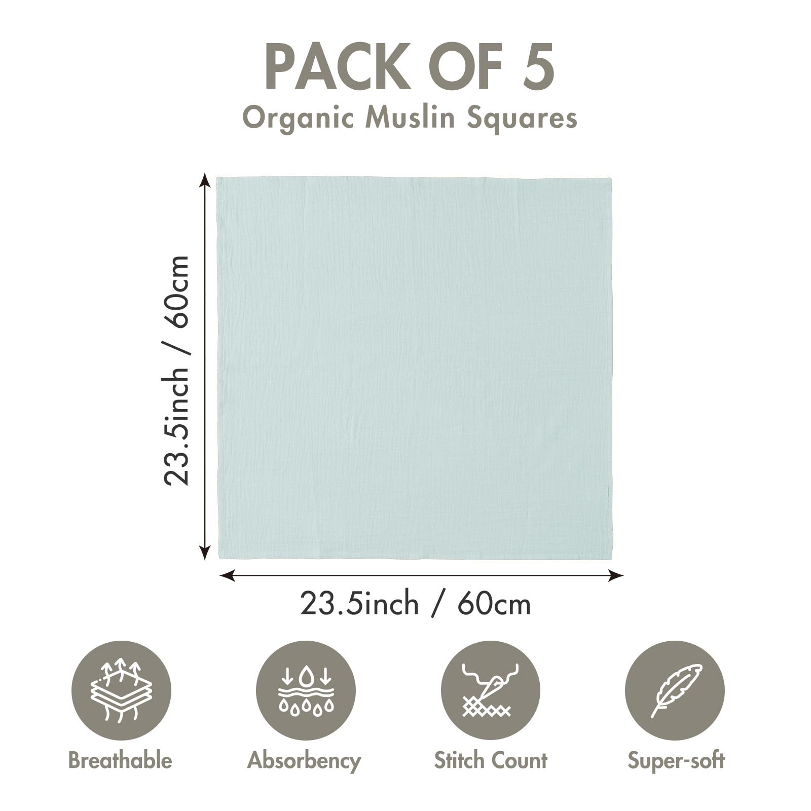 LYRICHOM BABY muslin blanket five neutral colors pack highlights versatile newborn swaddling options.