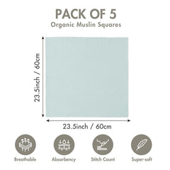 LYRICHOM BABY muslin blanket five neutral colors pack highlights versatile newborn swaddling options.