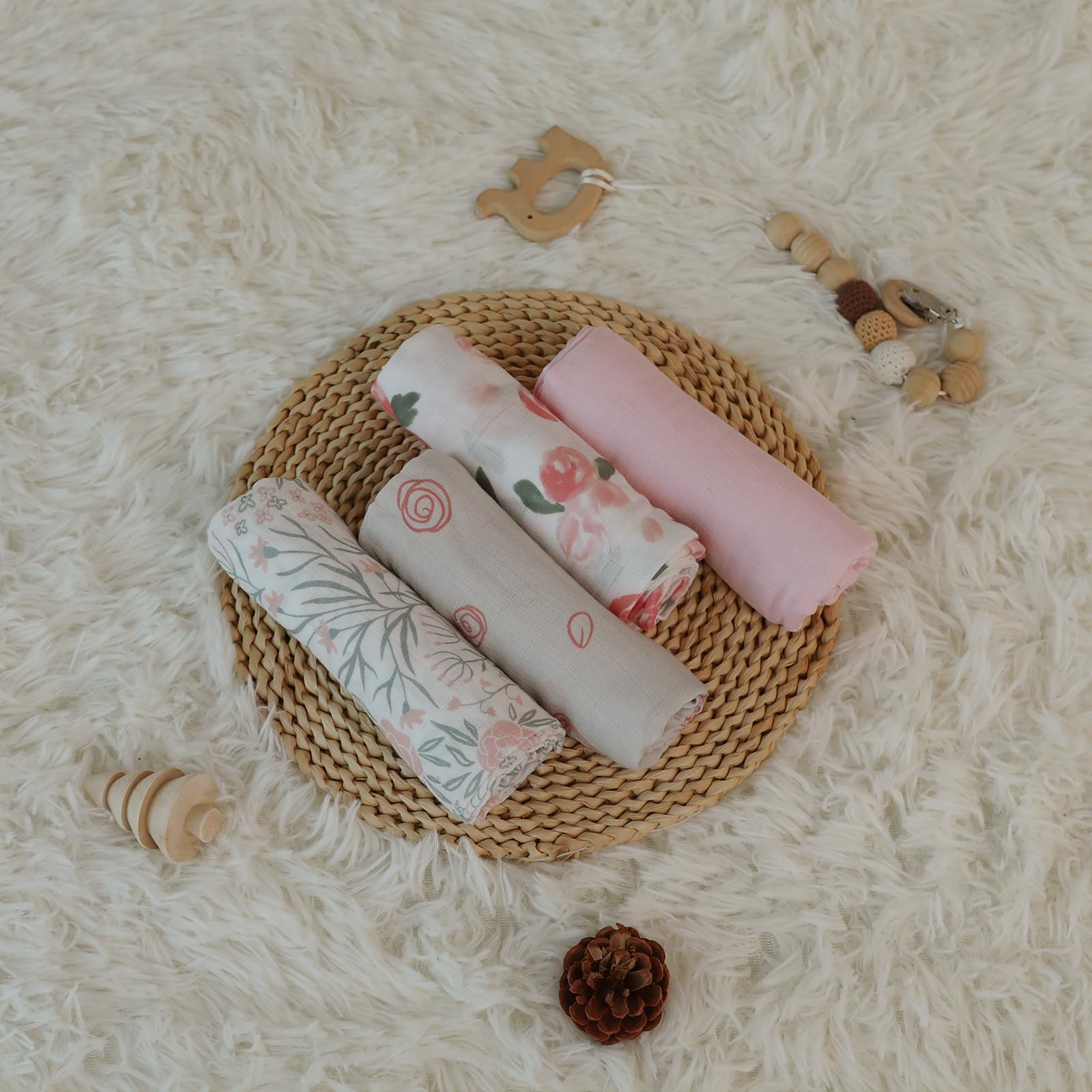 LYRICHOM BABY muslin burp cloth in diaper bag shows everyday convenience.