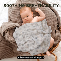 LYRICHOM Baby Muslin Burp Cloths 6-pack displays gift-ready care for new parents.