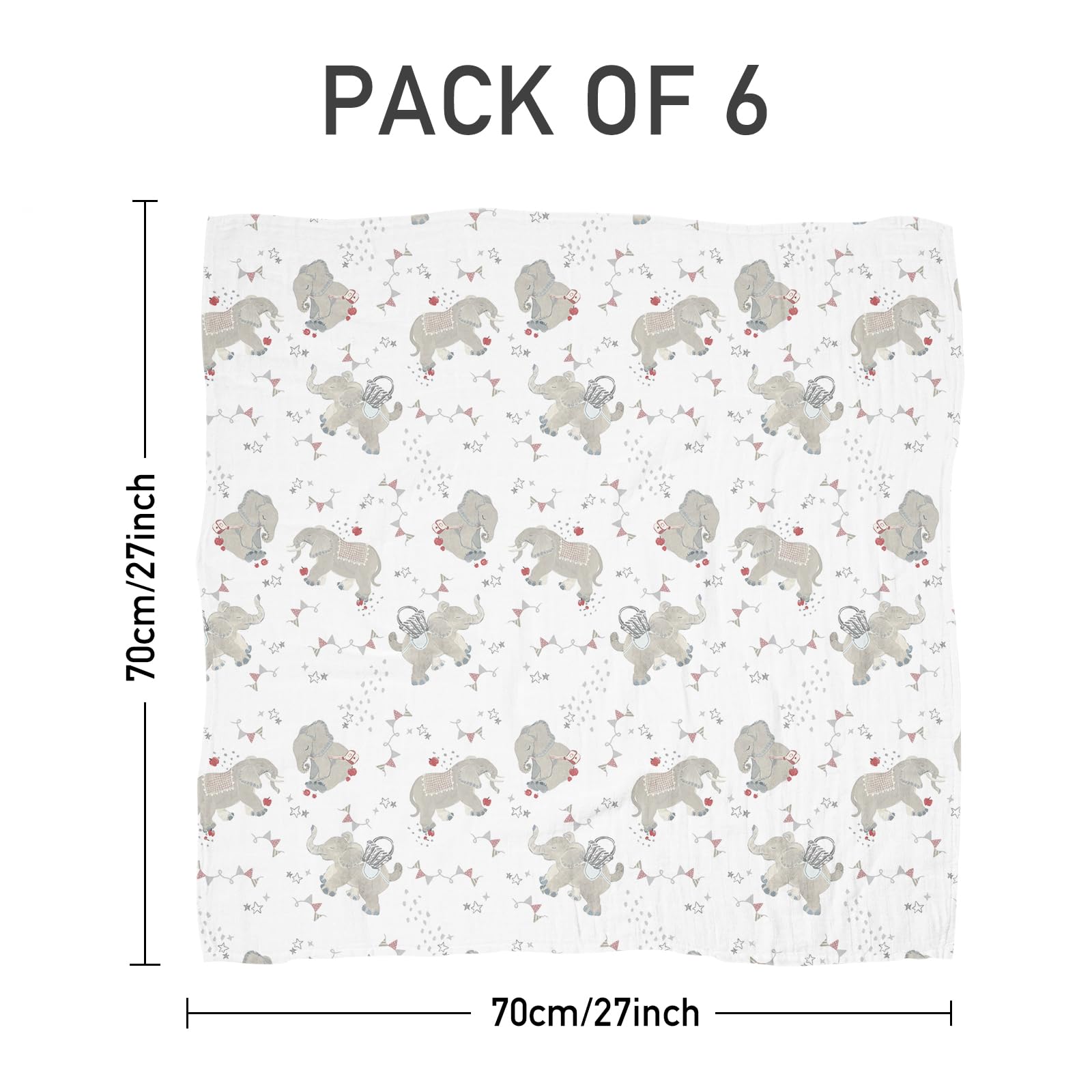 LYRICHOM Baby Muslin Burp Cloths on stroller ride showcase breathable, light fabric.