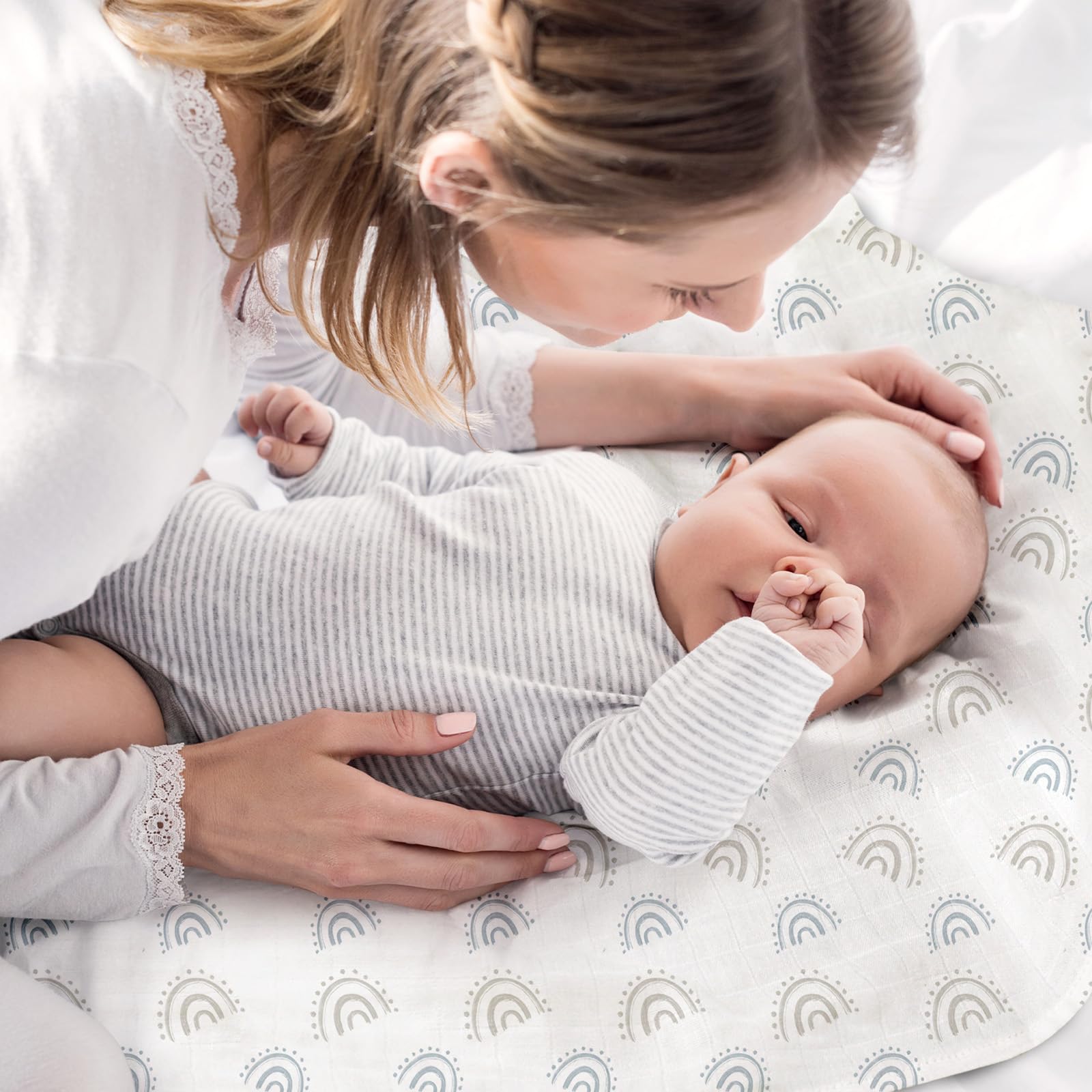 LYRICHOM Graceful Colors burp cloths in gift box suggest a thoughtful baby shower present.