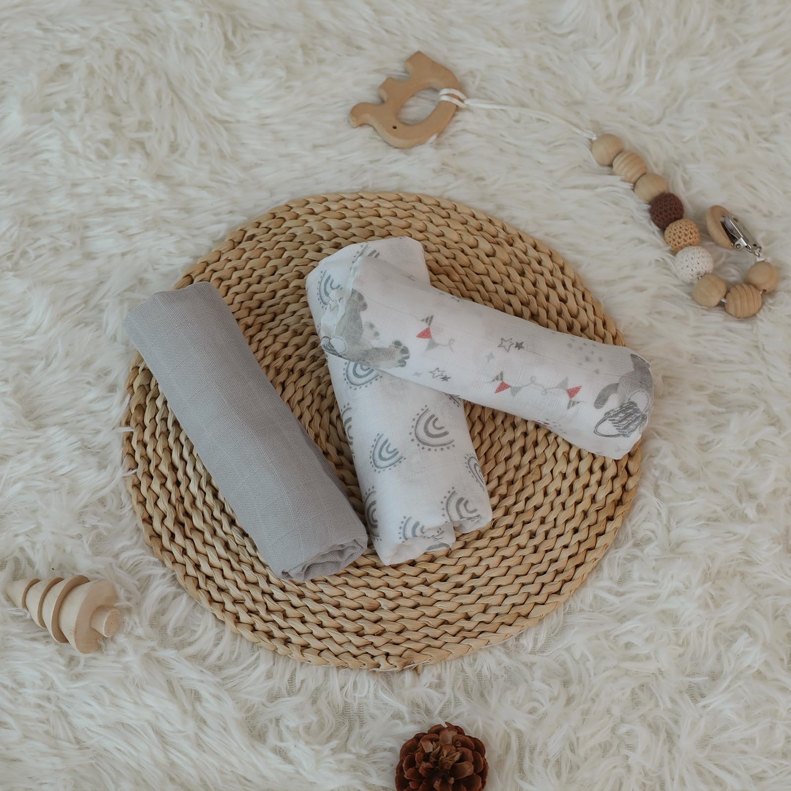 LYRICHOM Graceful Colors burp cloths present coordinated care for baby duties.