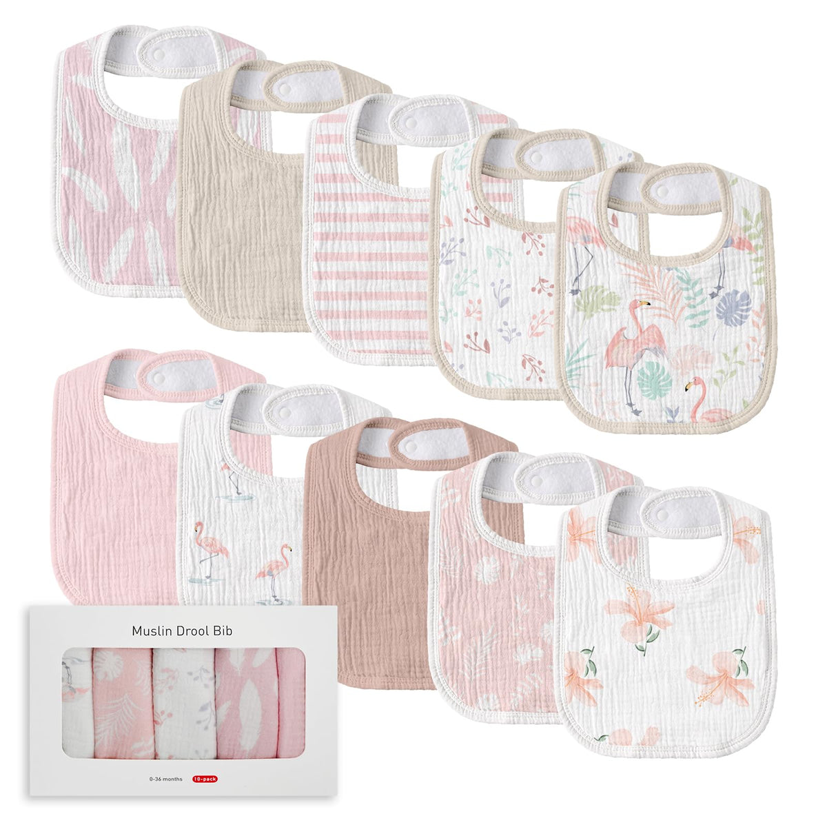 LYRICHOM BABY muslin drool bib pack-front keeps outfits clean and coordinated.