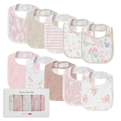 LYRICHOM BABY muslin drool bib pack-front keeps outfits clean and coordinated.