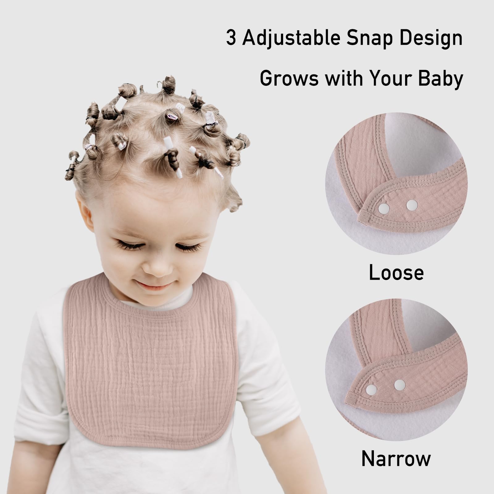 LYRICHOM BABY muslin drool bib unisex colors demonstrates versatile styling for any outfit.