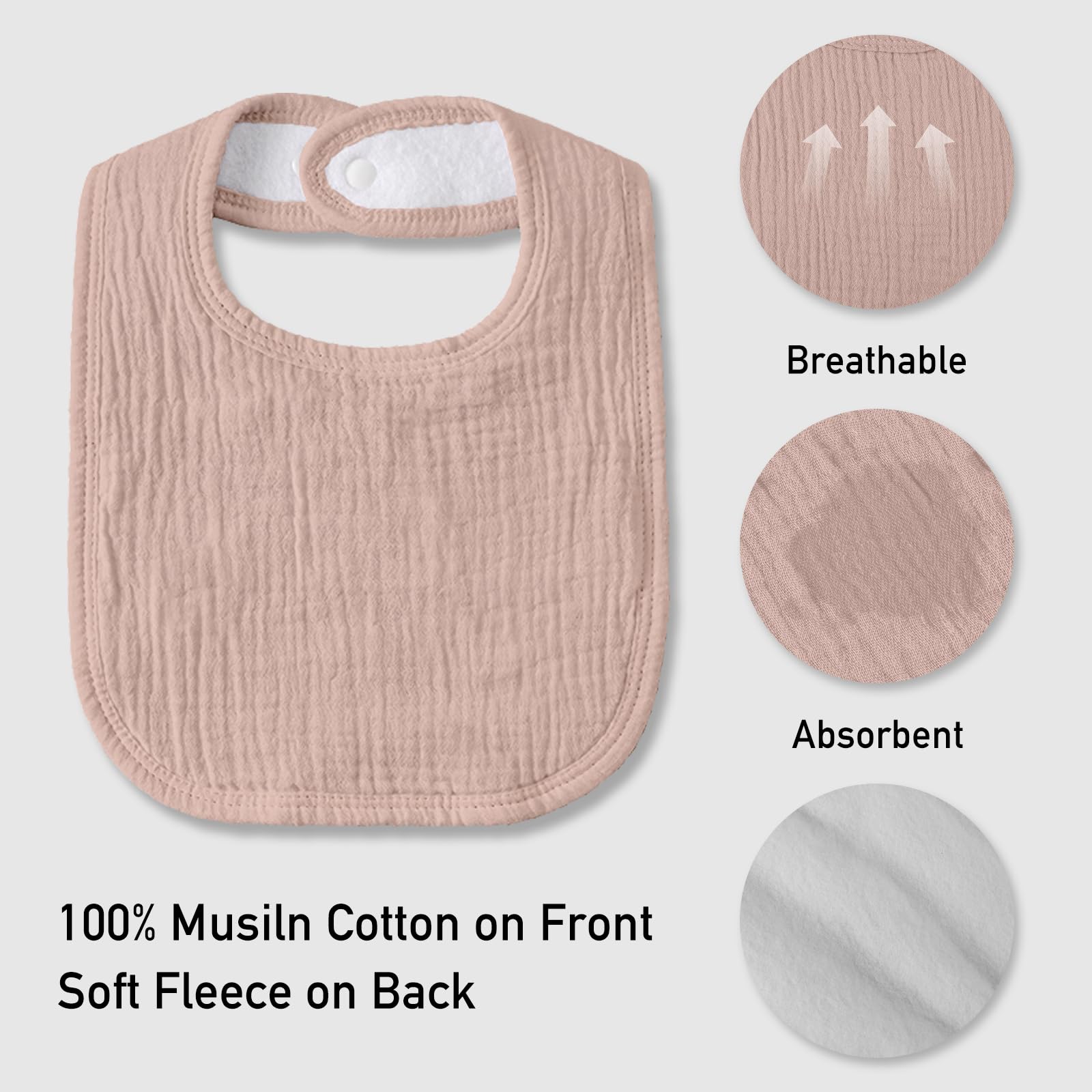 LYRICHOM BABY muslin drool bib washable-reusable design for everyday use.