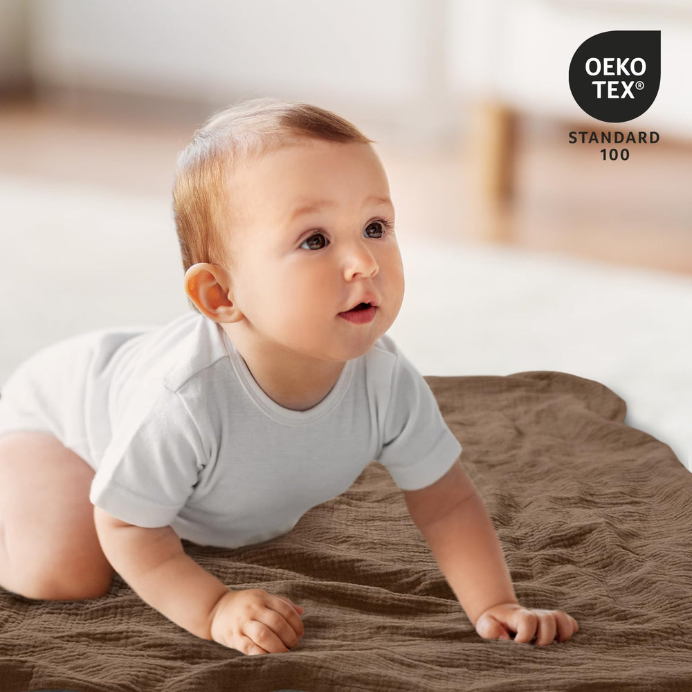 LYRICHOM BABY muslin swaddle 3-pack packaging, ideal gift-ready essentials.