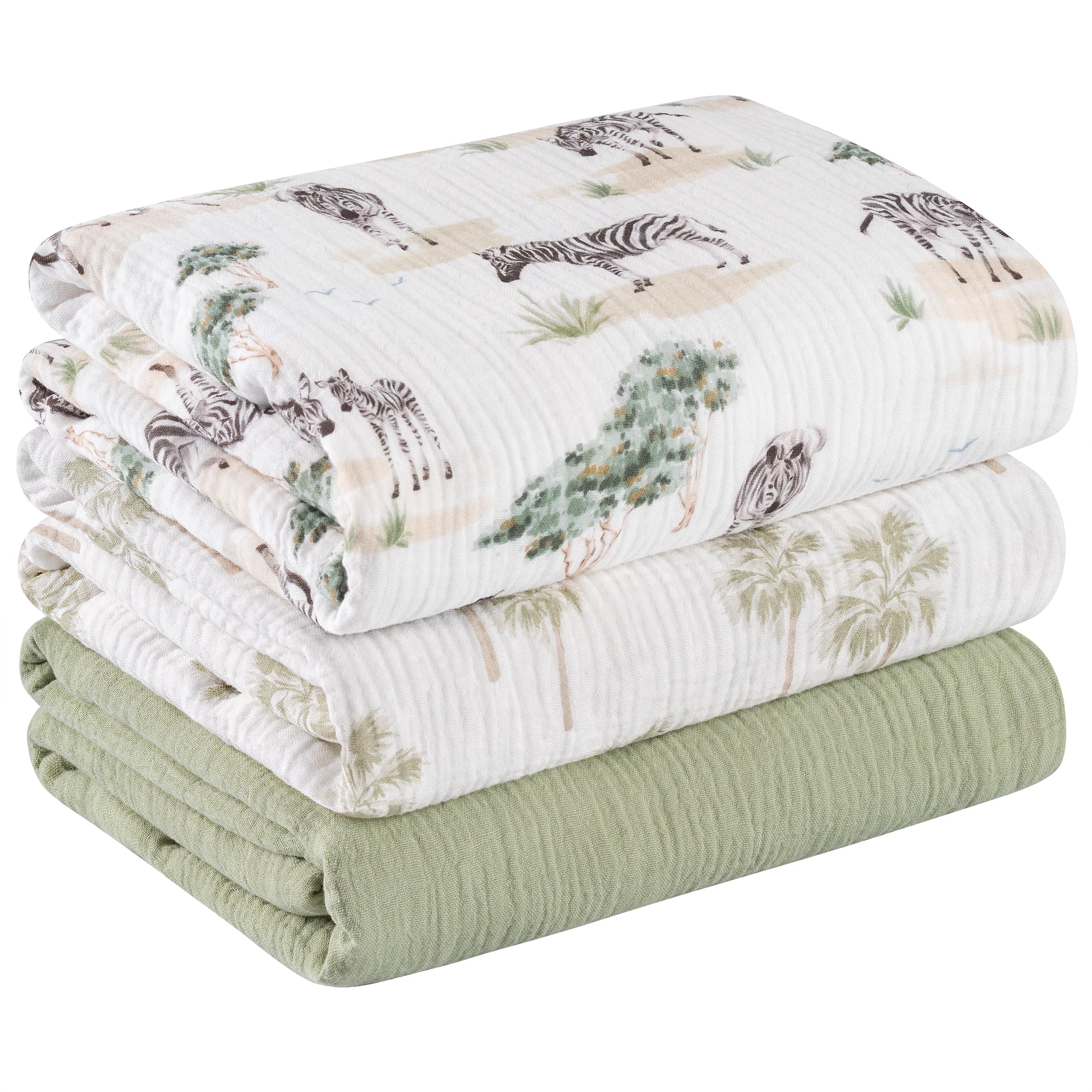 LYRICHOM BABY muslin swaddle blanket close-up shows ultra-soft organic cotton for newborn comfort.