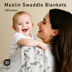 LYRICHOM BABY muslin swaddle blanket airy fabric ideal for breathable wrapping.