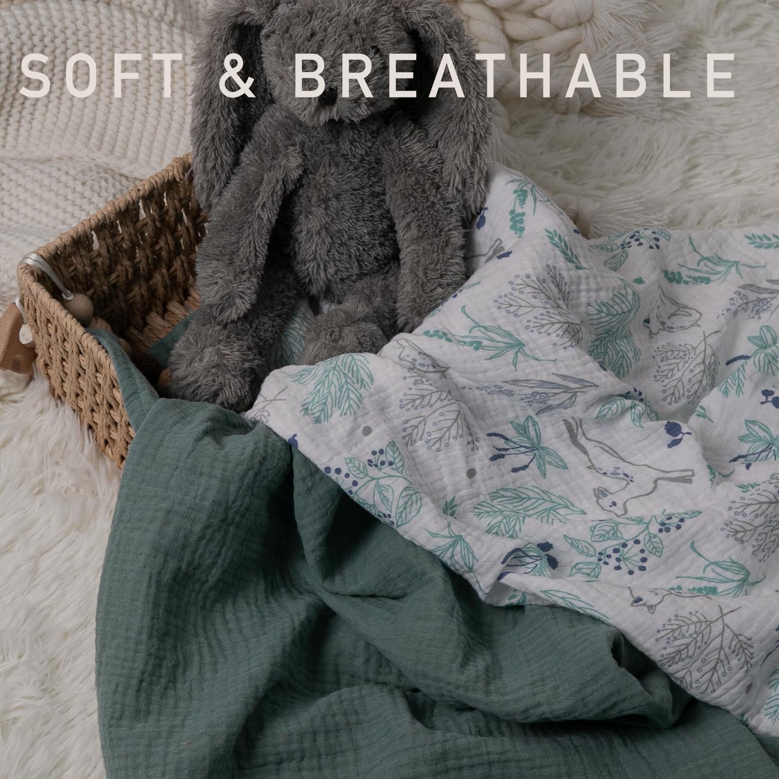 LYRICHOM BABY muslin swaddle doubles as nursing cover for discreet feeding sessions.