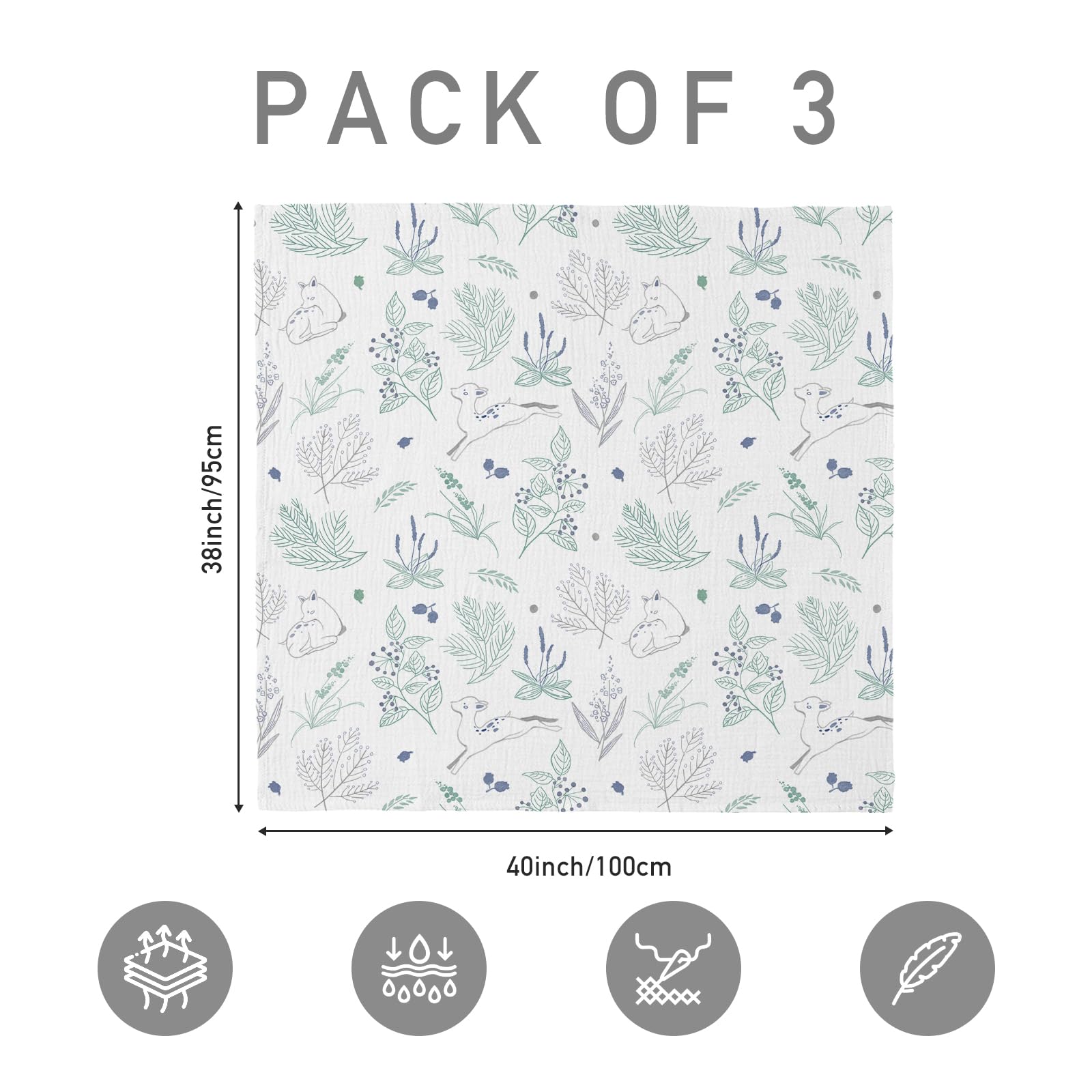 LYRICHOM BABY swaddle close-up reveals breathable texture and softness for sensitive skin.