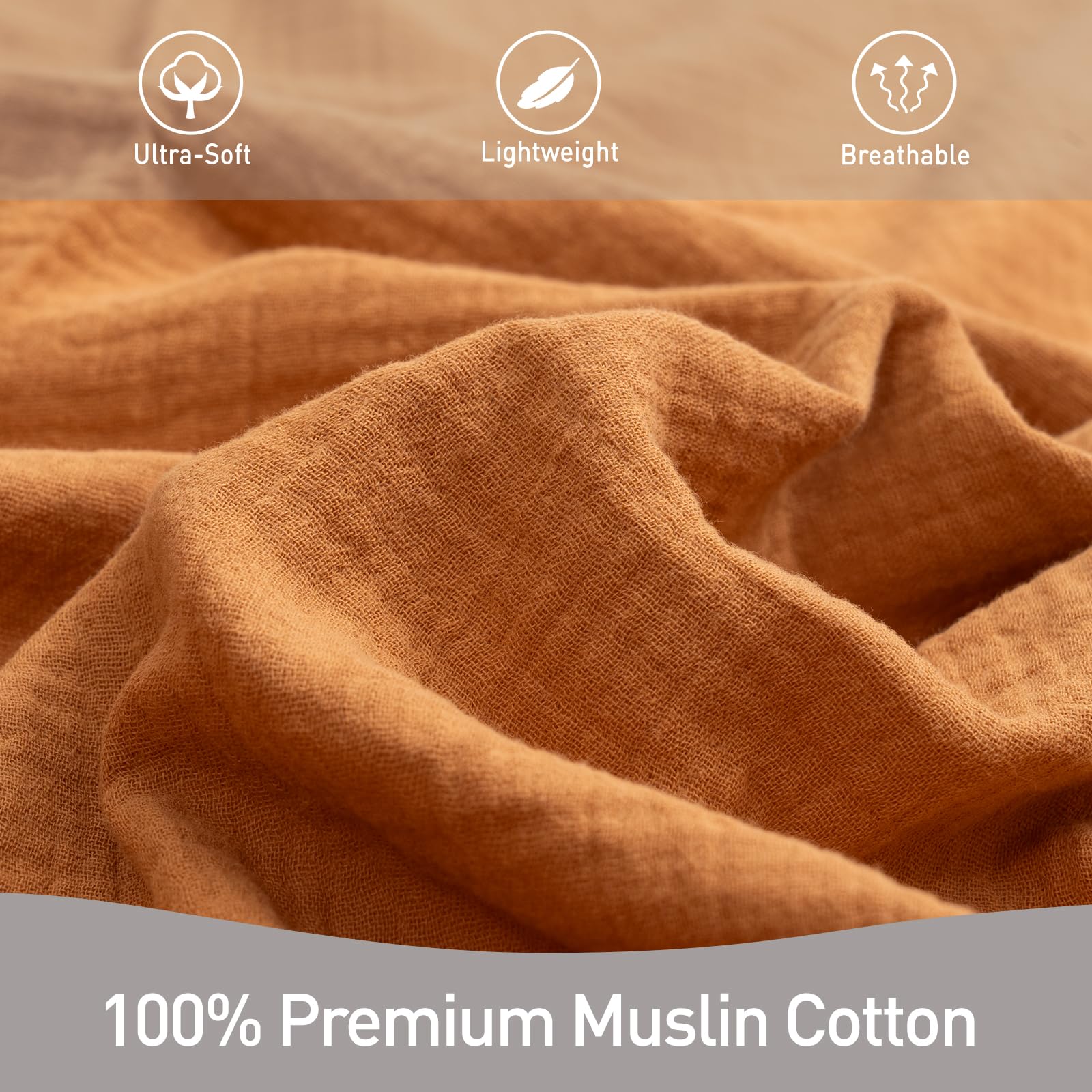 LYRICHOM BABY muslin swaddle in neutral unisex colors matching outfits